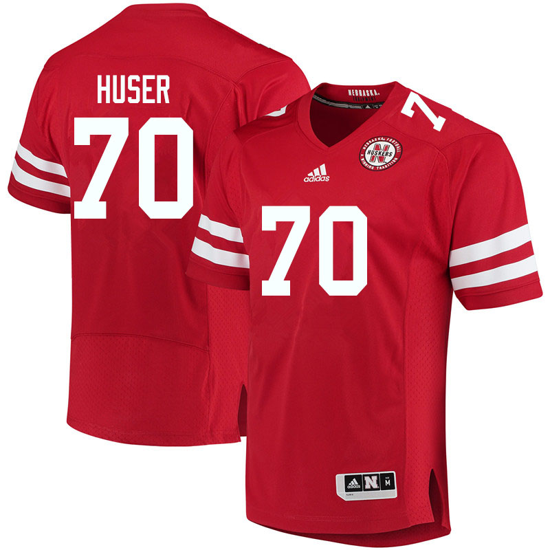 Women #70 Matt Huser Nebraska Cornhuskers College Football Jerseys Sale-Red